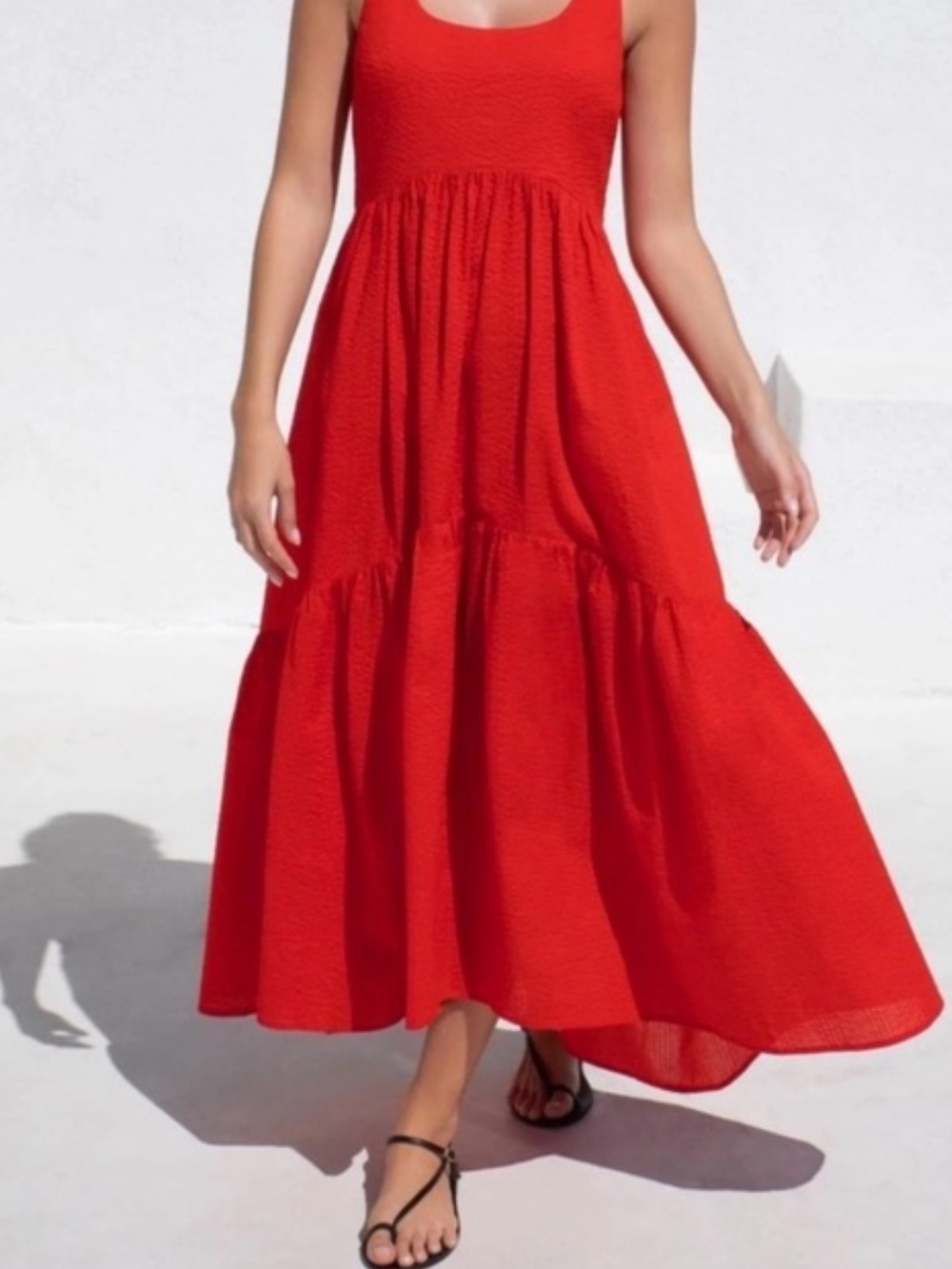 AYR Red Tiered Maxi Dress